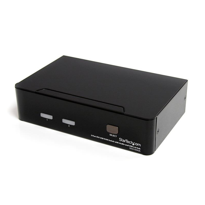 StarTech.com Conmutador Switch KVM - 2 puertos USB 2.0 - Audio Vídeo DVI