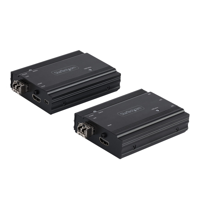 StarTech.com Extensor KVM HDMI de 4K por Fibra - Alargador de Consola Switch KVM con Vídeo HDMI y USB Remoto - hasta 300m (Multimodo) - con 2 Módulos SFP+ MMF de 10Gb - (TX/RX)