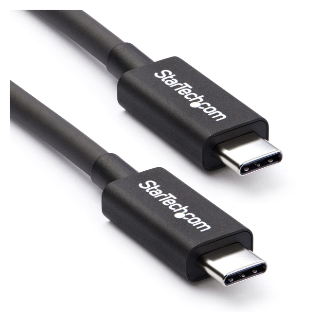 StarTech.com Cable Thunderbolt 3 Pasivo de 50cm - 40Gbps - PD 100W - Vídeo 4K/5K - Cable Thunderbolt - Certificado Thunderbolt - Compatible con USB4 / Modo Alt DP - Thunderbolt 4 - USB 3.2 - USB-C