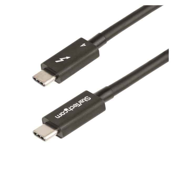 StarTech.com Cable de 1m Thunderbolt 4 - 40Gbps - PD 100W - Vídeo 4K/8K - Cable Thunderbolt 4 con Certificación Intel - Compatible con USB4/Thunderbolt 3/USB 3.2/USB Tipo C/DisplayPort