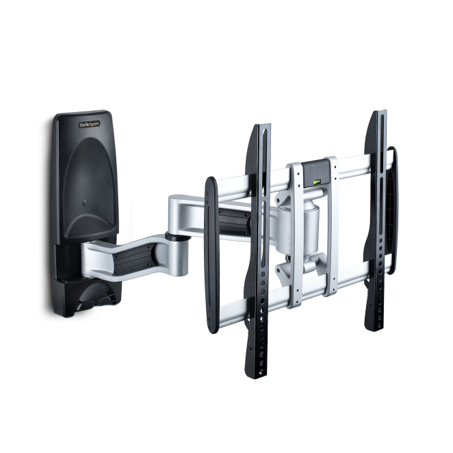 StarTech.com Soporte de Montaje Articulado de Pared para Televisores - Soporte VESA de Pared - Soporta TV Plano o Curvos de 65″ o 45kg - Perfil Bajo Retraible - de Esquina