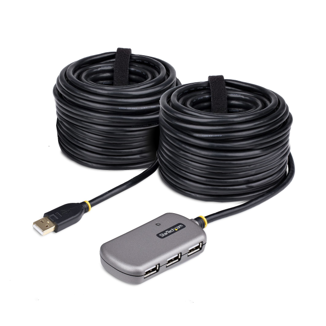 StarTech.com Hub Extensor USB - Concentrador USB con Cable de Extensión de 24m - Cable Alargador USB con Ladrón USB - Repetidor USB Activo o Alimentado por el Bus - Fuente 10W
