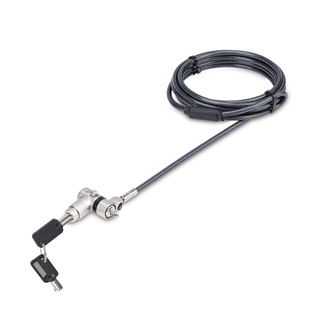 StarTech.com Cable de 2m Universal de Seguridad para Ordenador Portátil - Cable de Bloqueo Compatible con Noble Wedge/Nano/K-Slot - con Cerradura - Antirrobo - Anticorte