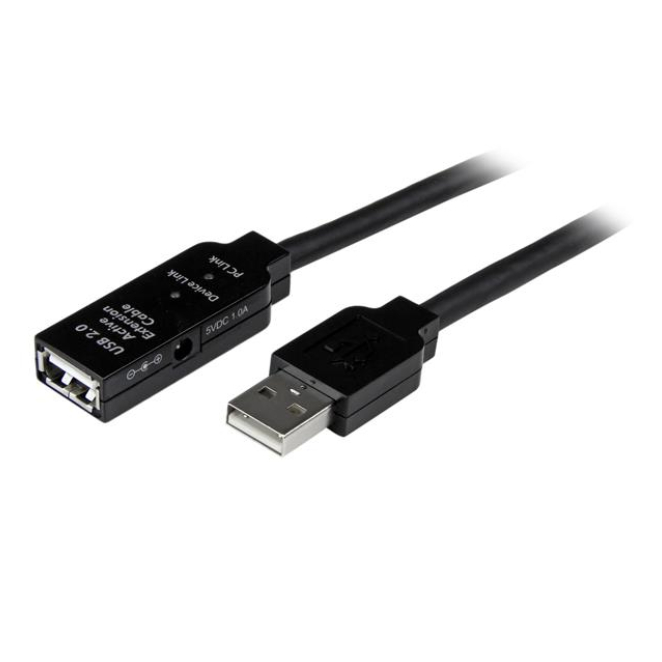StarTech.com Cable de 25m USB 2.0 de Extensión Activo Macho a Hembra - Alargador Extensor Amplificado