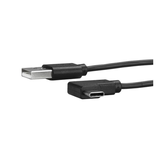 StarTech.com Cable de Carga y Sincronización USB-A a USB-C de 1m - Cable de Datos USB-A a USB Tipo C - Cable Acodado USB Tipo C - M/M - Negro