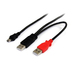 StarTech.com Cable de 1,8m USB 2.0 en Y para Discos Duros Externos - Cable Mini B a 2x USB A