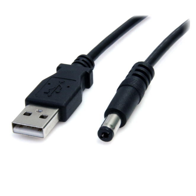 StarTech.com Cable Adaptador 2m USB A Macho a Conector Coaxial Barrel Alimentación Corriente Tipo M 5,5mm 5V DC