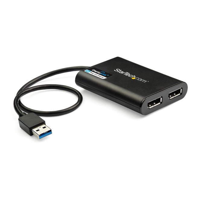 StarTech.com Adaptador Gráfico Externo USB 3.0 a DisplayPort Doble 4K60 DisplayLink - Cable Conversor USB 3.0 a DP de Vídeo