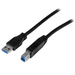 StarTech.com Cable Certificado 1m USB 3.0 Super Speed USB B Macho a USB A Macho Adaptador para Impresora - Negro