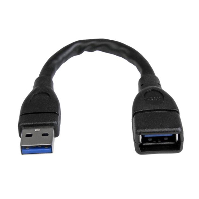 StarTech.com Cable de 15cm Extensor USB 3.0 - Alargador USB 3.0 SuperSpeed Negro