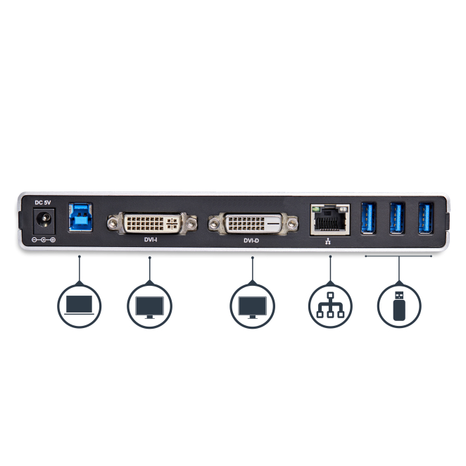 StarTech.com Docking Station USB 3.0 vista lateral