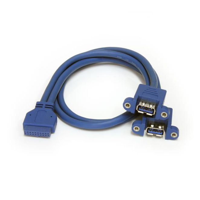 StarTech.com Cable Extensor 50cm 2 Puertos USB 3.0 para Montaje en Panel