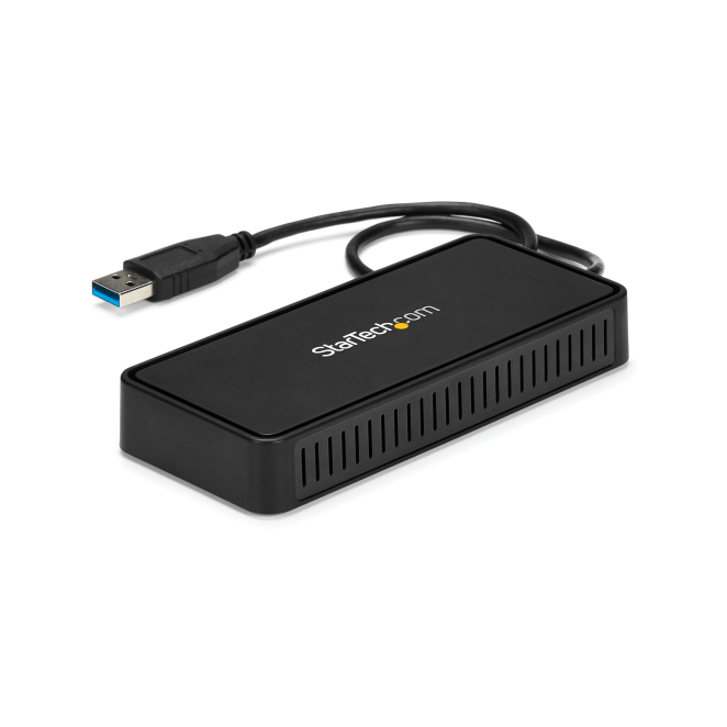 StarTech.com Mini Dock USB 3.0 - Docking Station USB-A para 2 Monitores - DisplayPort 4K de 60Hz y Red Ethernet Gigabit - con Cable de 30cm - Adaptador USB 3.1 Gen 1 Tipo A para Portátil