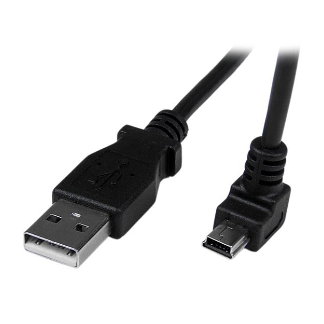 StarTech.com Cable Adaptador 2m USB A Macho a Mini USB B Macho Acodado en Ángulo hacia Abajo