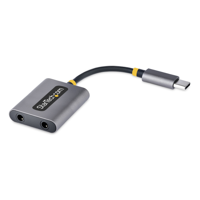 StarTech.com Divisor USB-C de Auriculares - Adaptador USB Tipo C a 2 Auriculares - Multiplicador para Dos Auriculares con Micrófono - DAC Externo 24 Bits USB C a Audio de 3,5mm