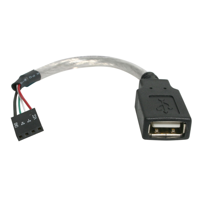 StarTech.com Cable de 15cm Adaptador Extensor USB 2.0 a IDC 4 pines - Conector a Placa Base - Hembra a Hembra