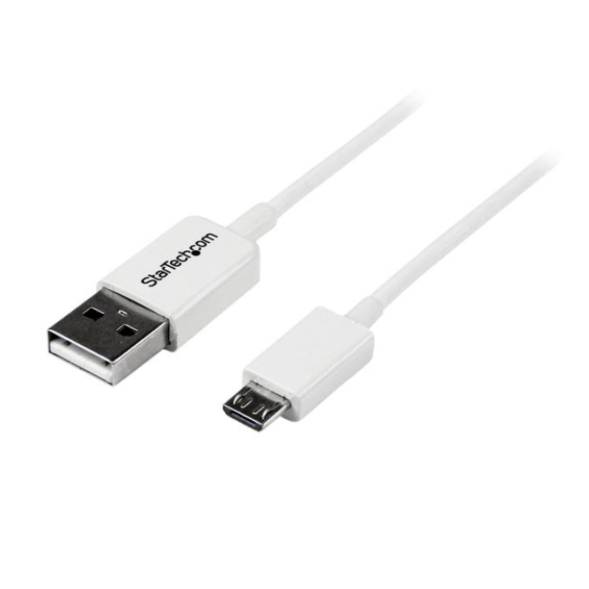 StarTech.com Cable Adaptador 2m USB A Macho a Micro USB B Macho para Teléfono Móvil Smartphone - Blanco
