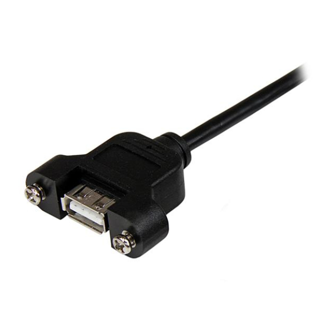 Cable de 91cm USB 2.0 para Montar Empotrar en Panel - Extensor Macho a Hembra USB A - Negro StarTech.com