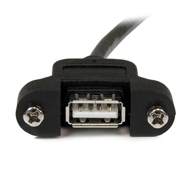 Cable de 91cm USB 2.0 para Montar Empotrar en Panel - Extensor Macho a Hembra USB A - Negro StarTech.com