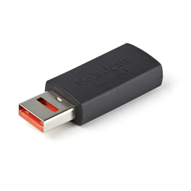 StarTech.com Adaptador Bloqueador USB de Datos – Adaptador USB Macho a Hembra de Carga Solamente – Sin Datos - Solo de Carga para Tablet o Teléfono Móvil – Adaptador Protector USB de Bloqueo de Datos