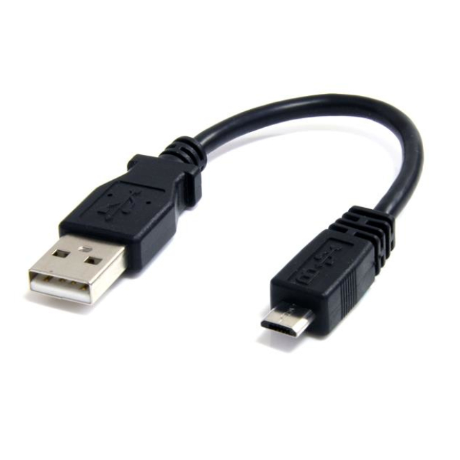 StarTech.com Cable Adaptador de 15cm USB A Macho a Micro USB B Macho para Teléfono Móvil Carga y Datos - Negro