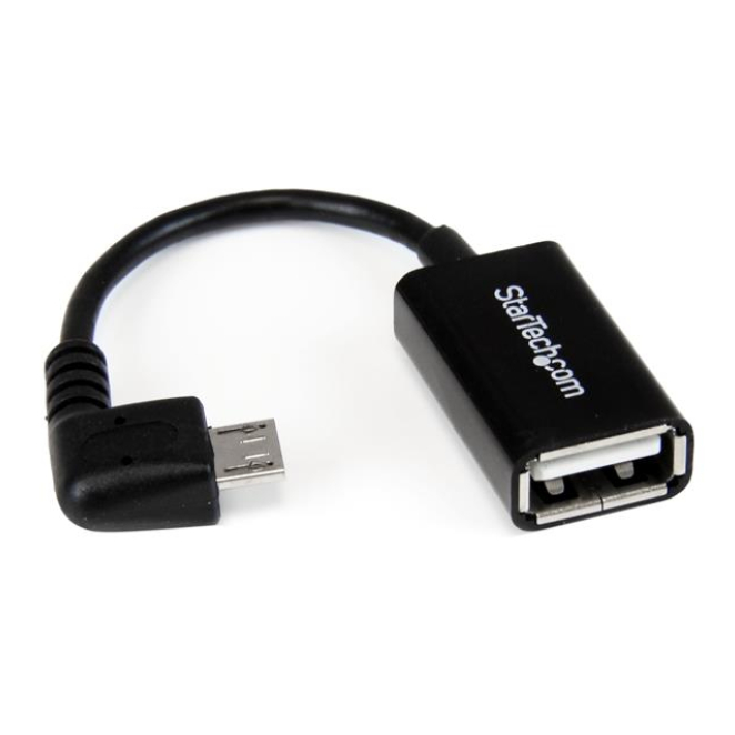 StarTech.com Cable Adaptador Micro USB a USB OTG Acodado a la Derecha de 12cm - Macho a Hembra