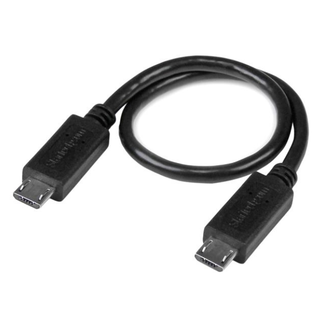 StarTech.com Cable USB OTG de 20cm - Cable Adaptador Micro USB a Micro USB - Macho a Macho