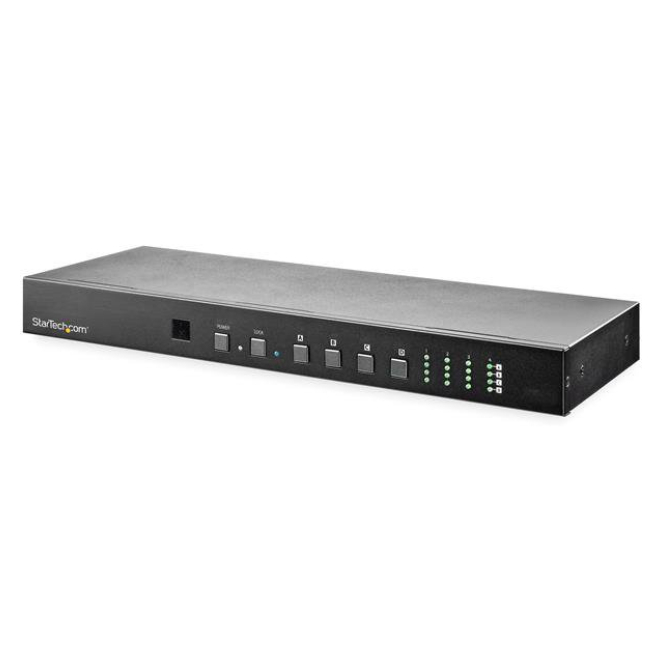 StarTech.com Switch Multiplicador de Vídeo HDMI Matriz de 4x4 con Audio y Control por Ethernet - Vídeo de 4K a 60Hz - Divisor HDMI 2.0 de Montaje en Rack con Mando a Distancia