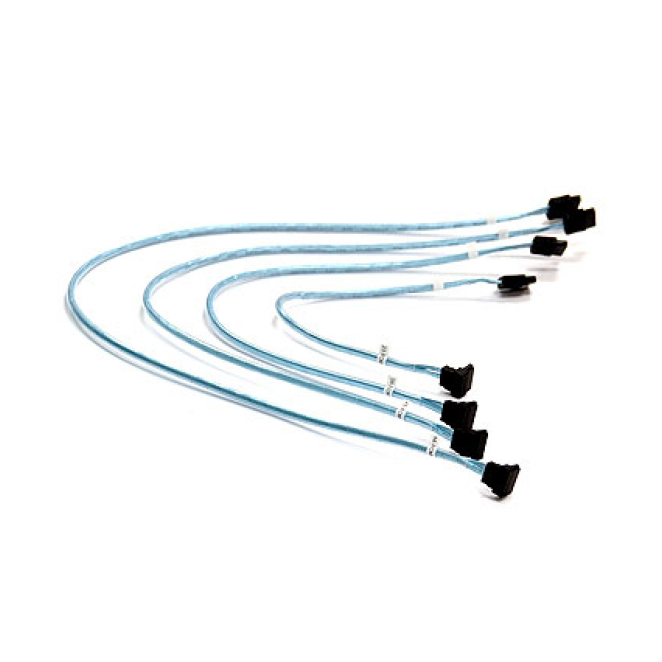Supermicro 4 x Round cable de SATA 0,43 m Negro, Azul, Blanco