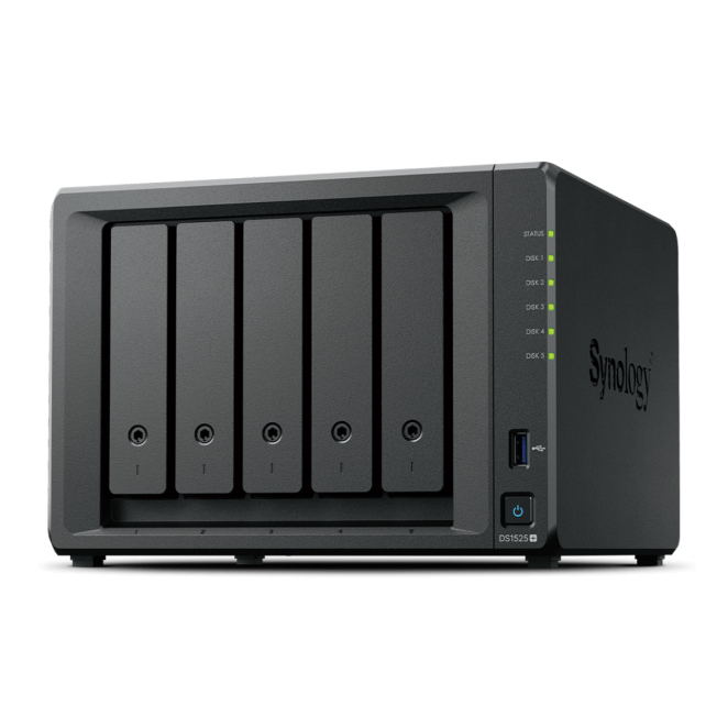 Synology DiskStation DS1525+ servidor de almacenamiento NAS Ryzen Embedded V1500B 8 GB DDR4 0 TB Negro