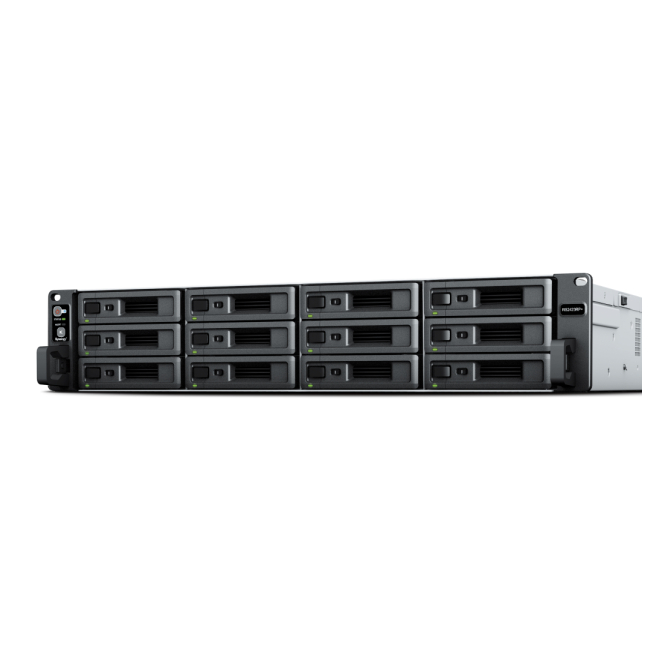 Synology RackStation RS2423RP+ servidor de almacenamiento NAS Bastidor (2U) Ryzen Embedded V1780B 8 GB DDR4 0 TB DiskStation Manager Negro, Gris
