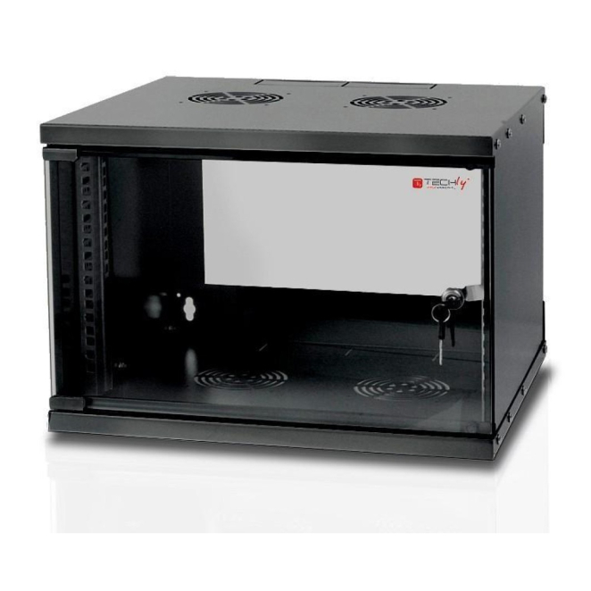 Techly I-CASE EL-1006B32 armario rack 6U Bastidor de pared Negro
