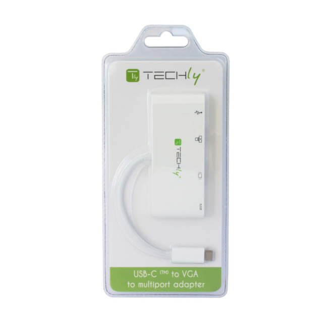 Techly IADAP USB31-DOCK2 base para portátil vista frontal