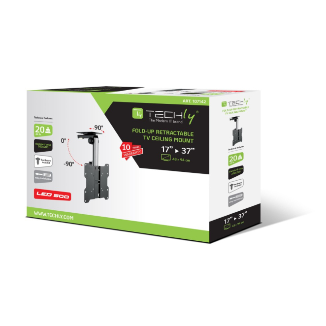 Techly ICA-CPLB 222 soporte para TV 94 cm (37?) Negro, Plata