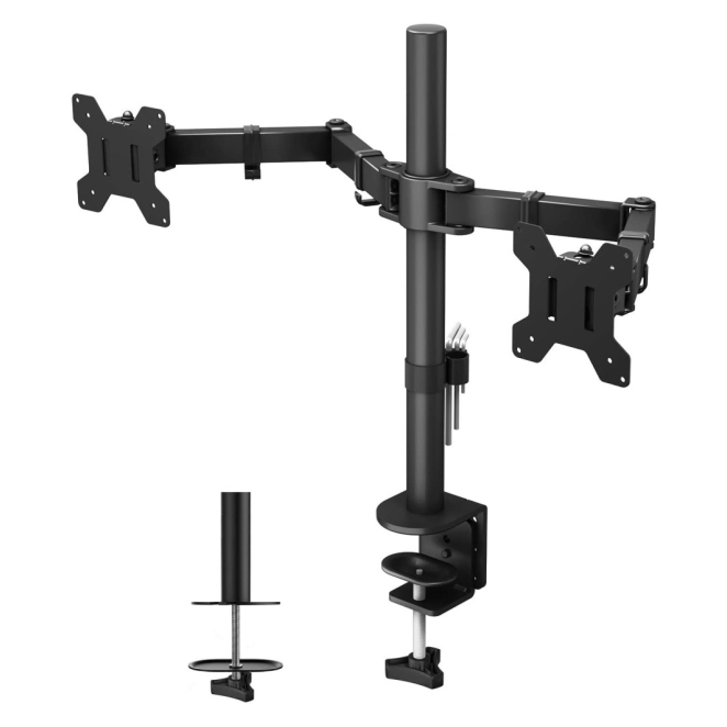 Techly ICA-LCD 382-D soporte para monitor 68,6 cm (27″) Escritorio Negro