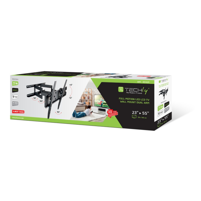 Techly ICA-PLB 147M soporte para TV de 139,7 cm (55) en color negro