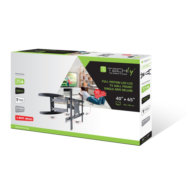 Techly ICA-PLB 171L soporte para TV 65 pulgadas Negro