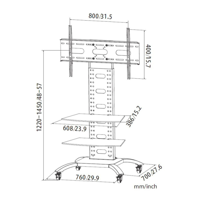Techly ICA-TR8 soporte para pantalla de señalización 177,8 cm (70