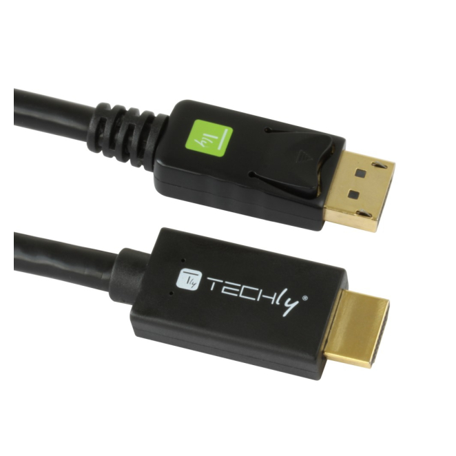 Techly adaptador HDMI en uso en oficina