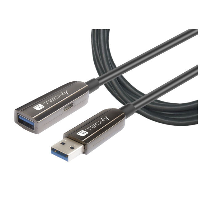 Techly ICOC U3AMF-HY-020 cable USB USB 3.2 Gen 1 (3.1 Gen 1) 20 m USB A Negro