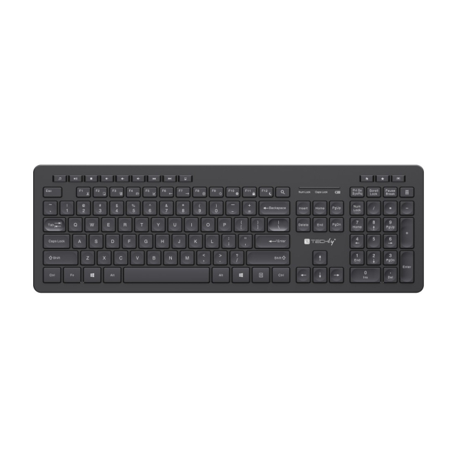 Techly ICTWC006-US teclado Hogar / Oficina RF inalámbrico QWERTY Inglés de EE. UU. Negro