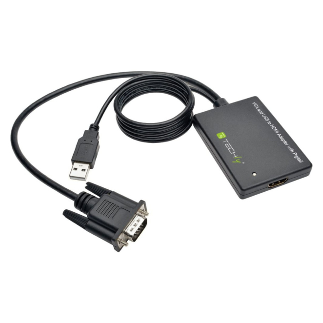 Techly IDATA HDMI-VGA3 adaptador de cable de vídeo Negro