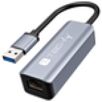 Techly IDATA USB-ETGIGA-AA base para portátil y replicador de puertos Alámbrico USB 3.2 Gen 1 (3.1 Gen 1) Type-A Negro, Plata