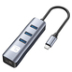 Techly IDATA USB-ETGIGA3CA base para portátil y replicador de puertos Alámbrico USB 3.2 Gen 1 (3.1 Gen 1) Type-A + Type-C Negro, Plata