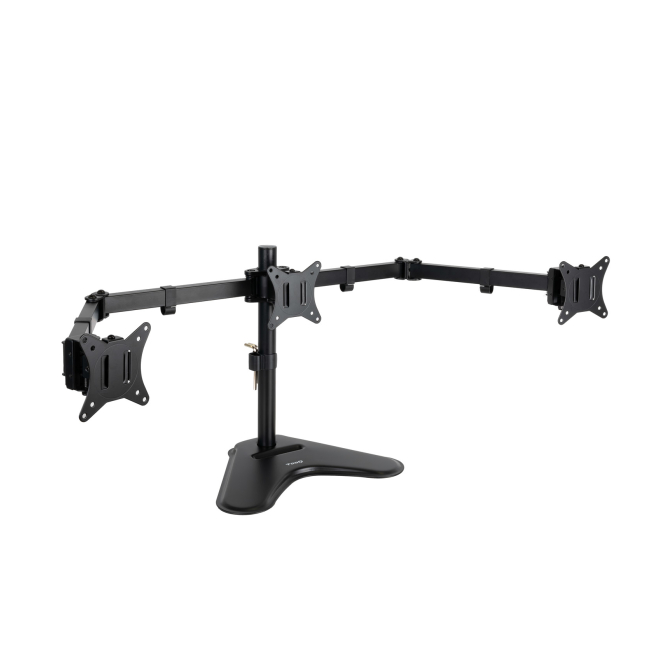 TooQ Soporte de Mesa para 3 Pantallas 17″-27″, Negro