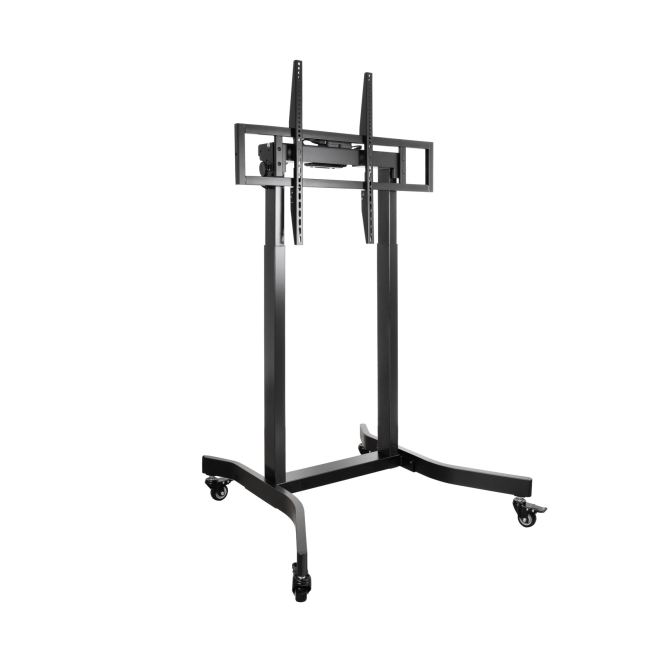 TooQ LUX Soporte de Suelo con Ruedas y Regulación Eléctrica de Altura para Pantallas 55″-100″, Negro