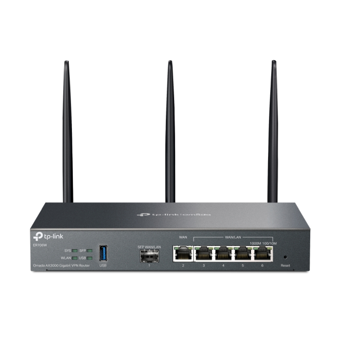 TP-Link Omada ER706W router inalámbrico Gigabit Ethernet Doble banda (2,4 GHz / 5 GHz) Negro