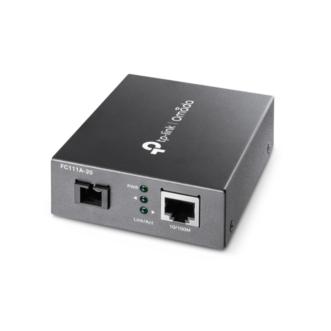 TP-Link Omada FC111A-20 convertidor de medio 100 Mbit/s Monomodo Negro