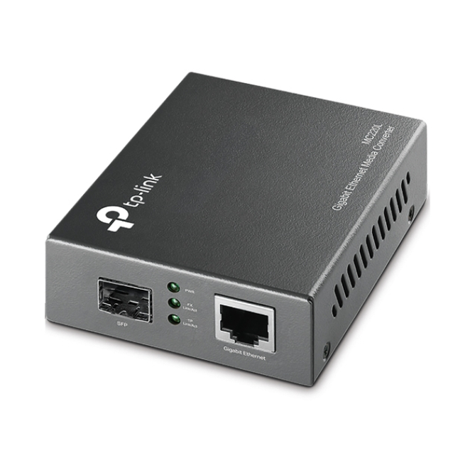TP-Link MC220L convertidor de medio 1000 Mbit/s Multimodo, Monomodo Negro