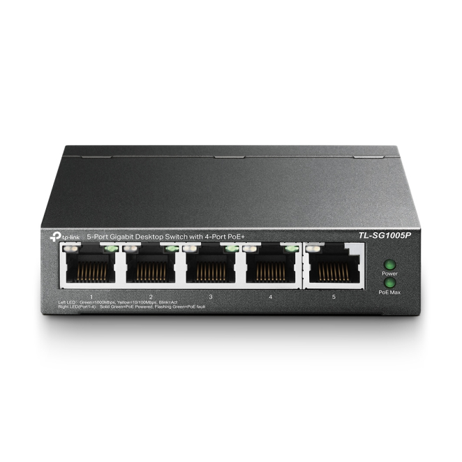 TP-Link TL-SG1005P switch No administrado Gigabit Ethernet (10/100/1000) Energía sobre Ethernet (PoE) Negro